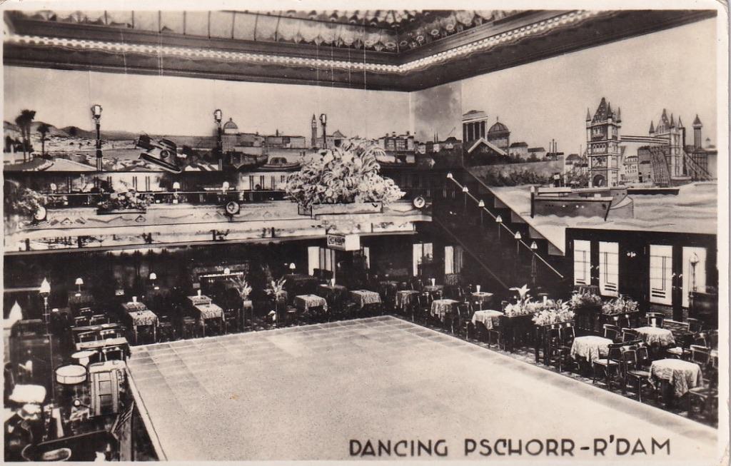 719V Rotterdam Coolsingel restaurant dancing Pschorr, Ophalen of Verzenden, 1920 tot 1940, Ongelopen, Zuid-Holland