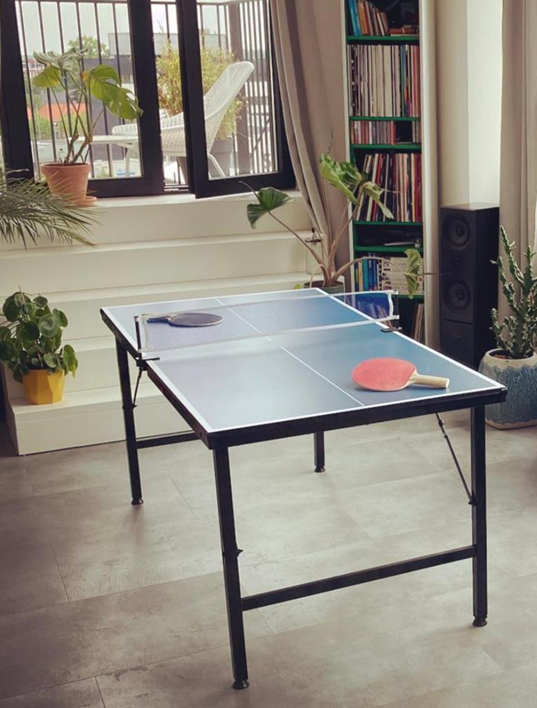 Mini tafeltennistafel 1,5 meter, Sport en Fitness, Tafeltennis, Ophalen, Gebruikt, Tafel Indoor