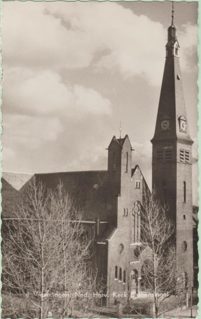 Vlaardingen Binnensingel Ned. Her. kerk ca. 1960., Ophalen, 1960 tot 1980, Ongelopen, Zuid-Holland