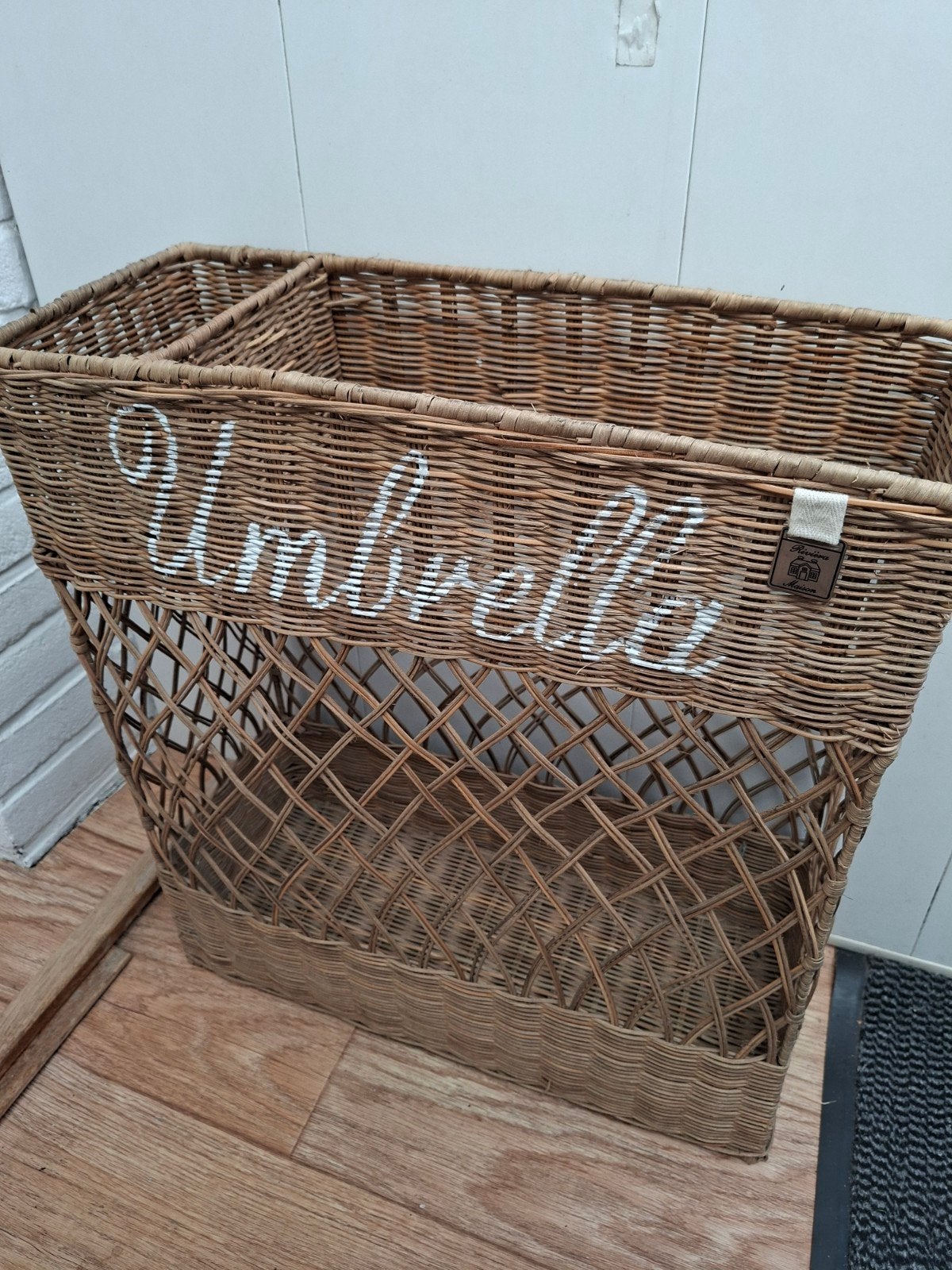 Riviera maison rattan paraplumand, Ophalen, Zo goed als nieuw, Rond, Riet