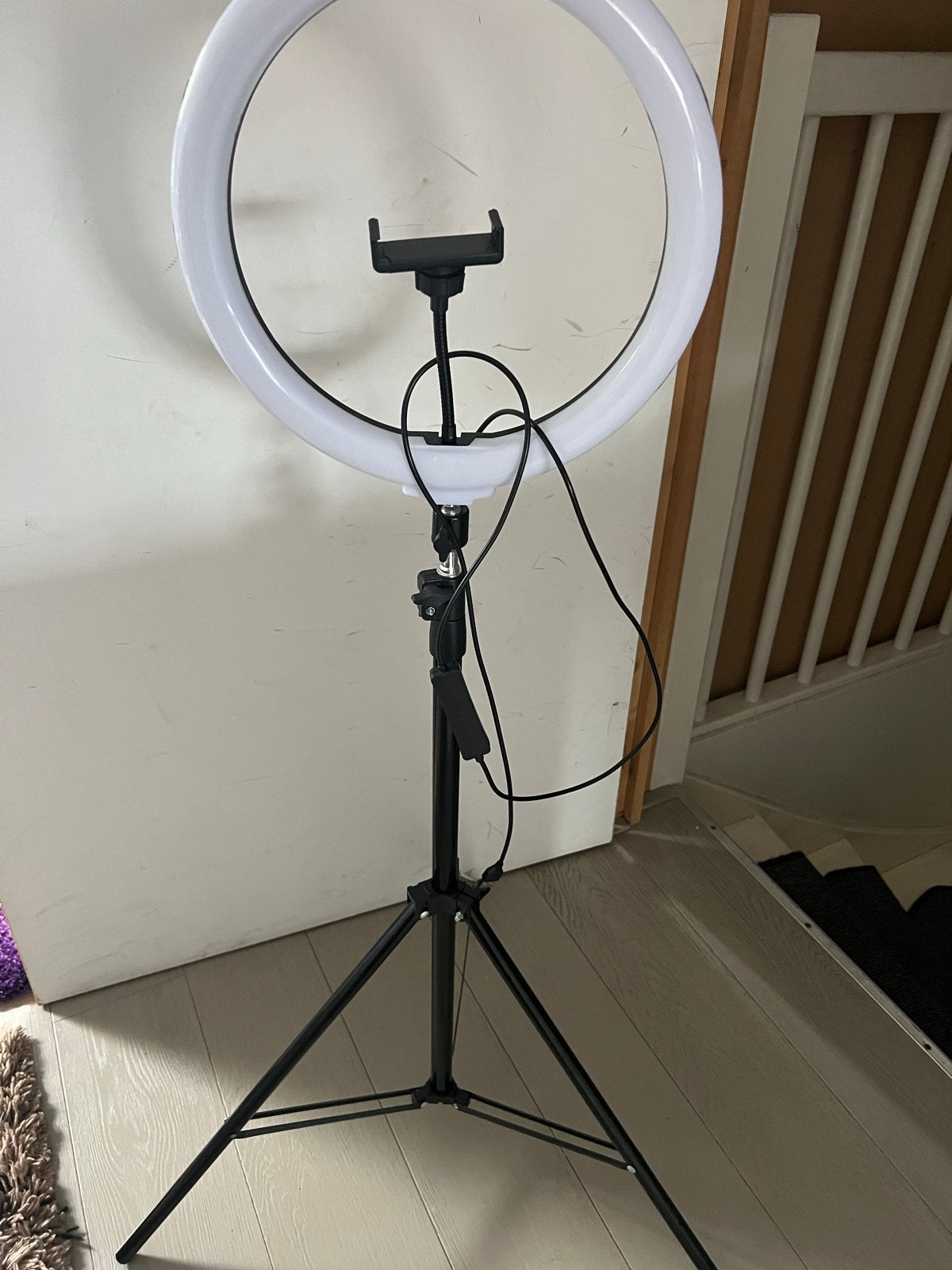Ringlamp met statief en telefoonhouder - Zo goed als nieuw, Audio, Tv en Foto, Fotografie | Professionele apparatuur, Overige merken