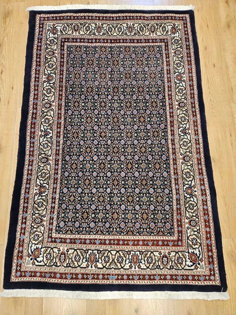 Vintage handgeknoopt perzisch tapijt moud 158x98, Info@SlatsAntiek.nl, Tweedehands, 100 tot 150 cm, Perzisch