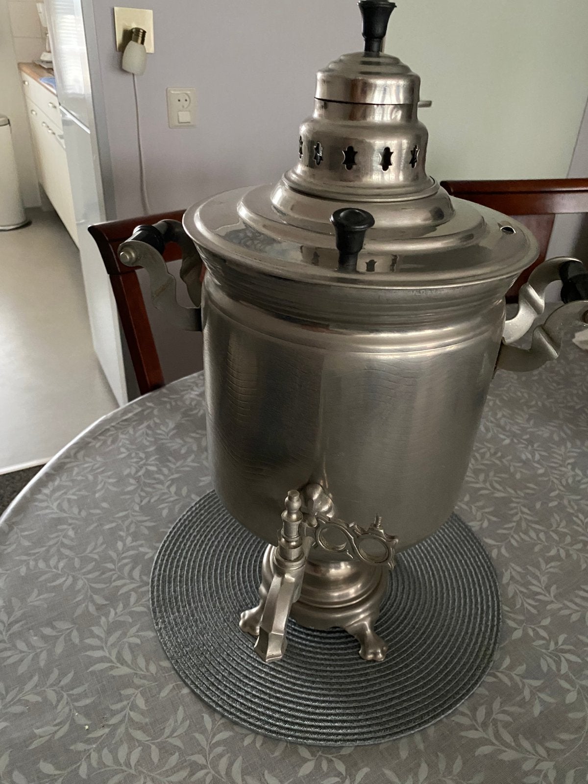 Tinnen koffiekan Russische makelarij, Antiek en Kunst, Ophalen