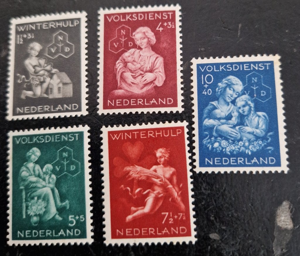 Nederland 1944 - nvph 423-427 - Winterhulp   pfr   abl, Postzegels en Munten, Postzegels | Nederland, Ophalen of Verzenden, Na 1940