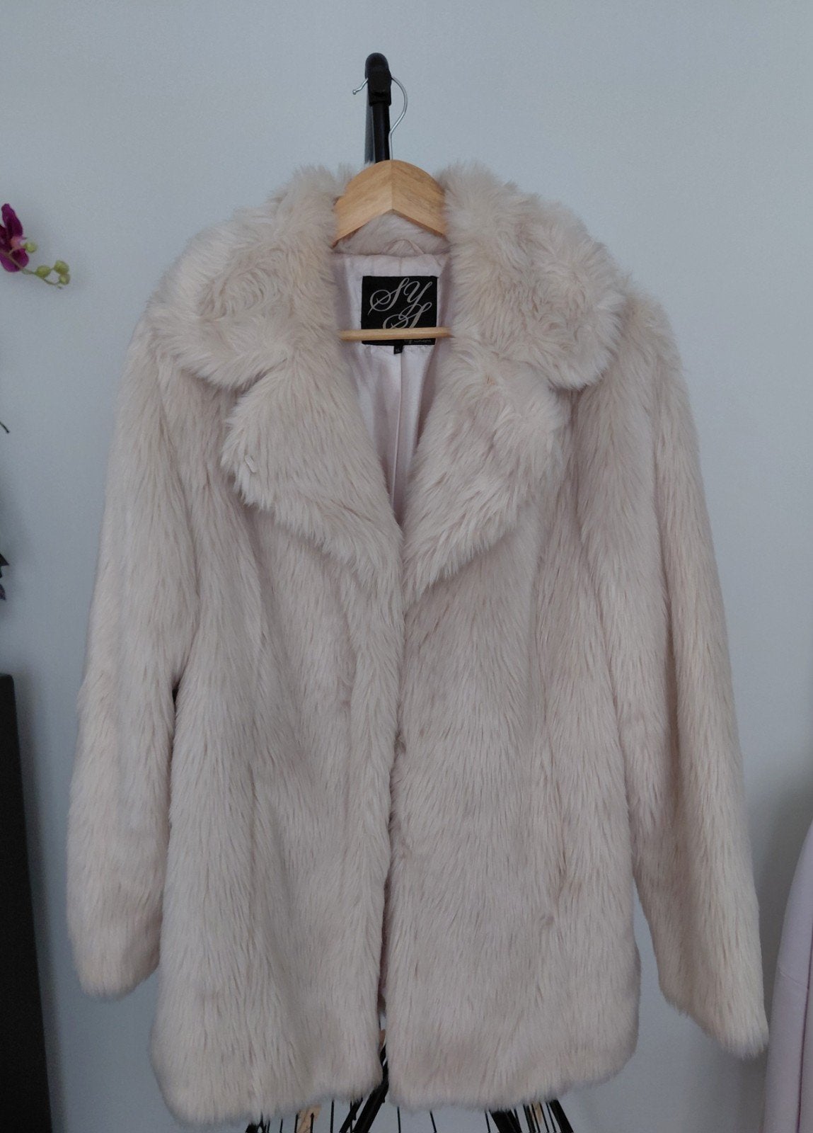 Faux fur winterjas XL, Beige, Maat 46/48 (XL) of groter, Ophalen of Verzenden, Zo goed als nieuw