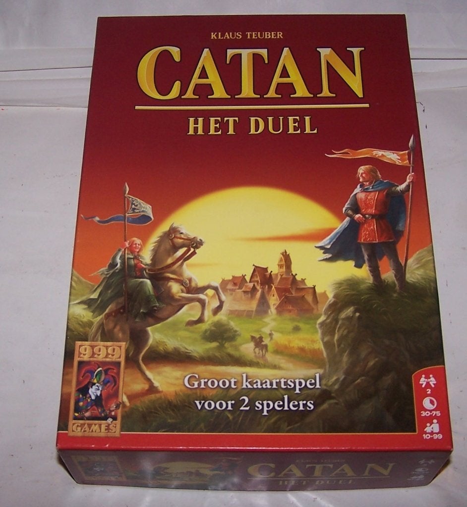 Catan Het Duel - Groot kaartspel voor 2 spelers. Compleet., Een of twee spelers, Ophalen of Verzenden, Zo goed als nieuw, 999 Games