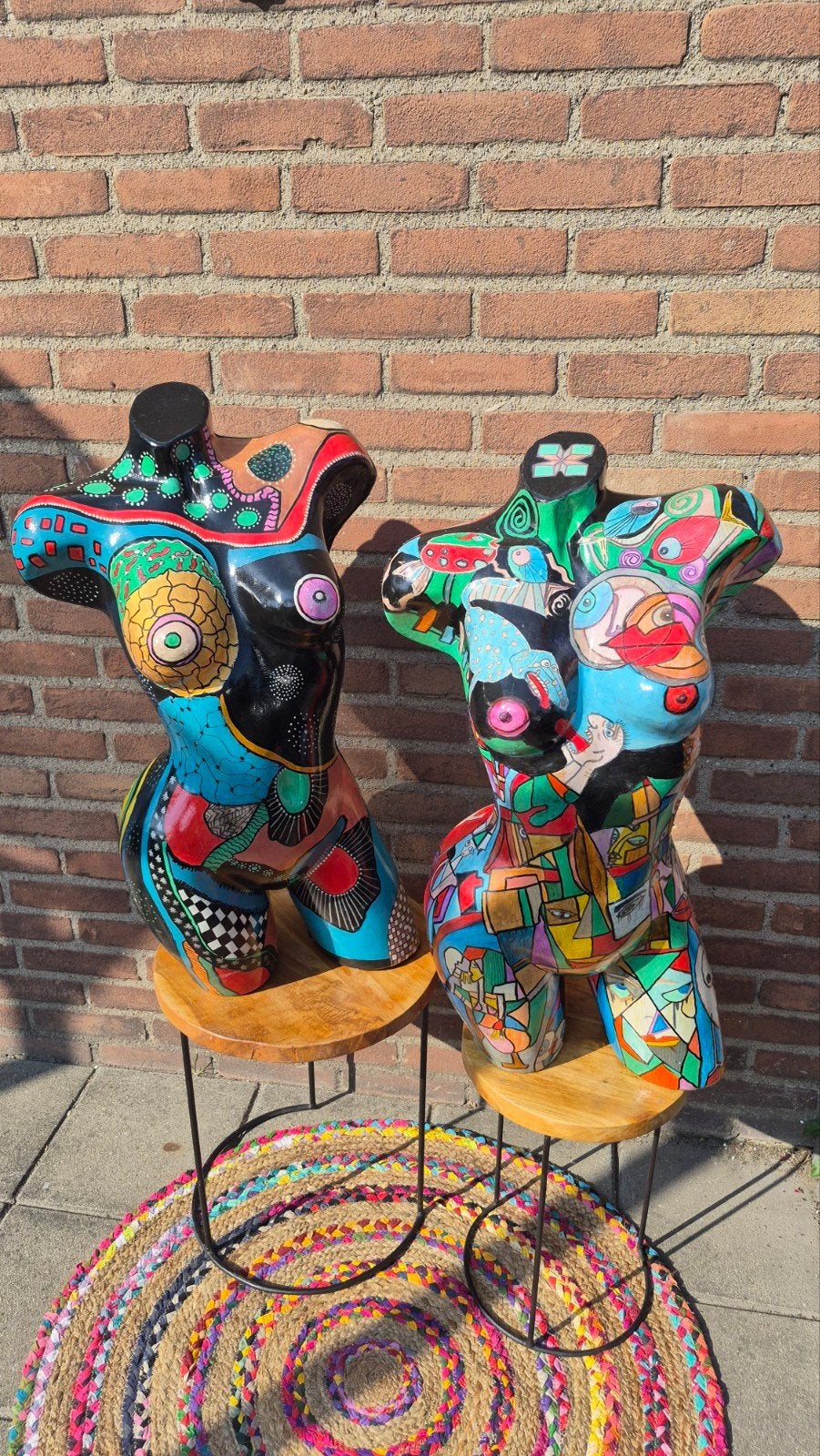 Unieke handbeschilderde etalagepop / kunstobject, Overige typen, Handgemaakt, Kunststof, Ophalen of Verzenden