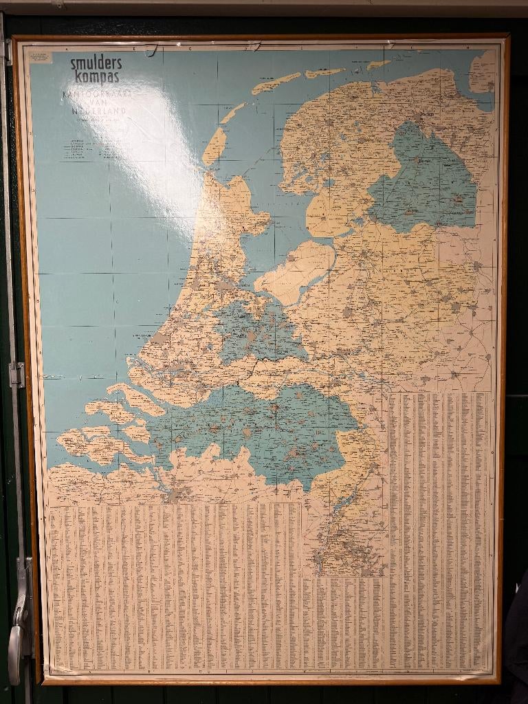 Kantoor landkaart Nederland, Kartografie-Omnium, Landkaart, 1800 tot 2000, Nederland