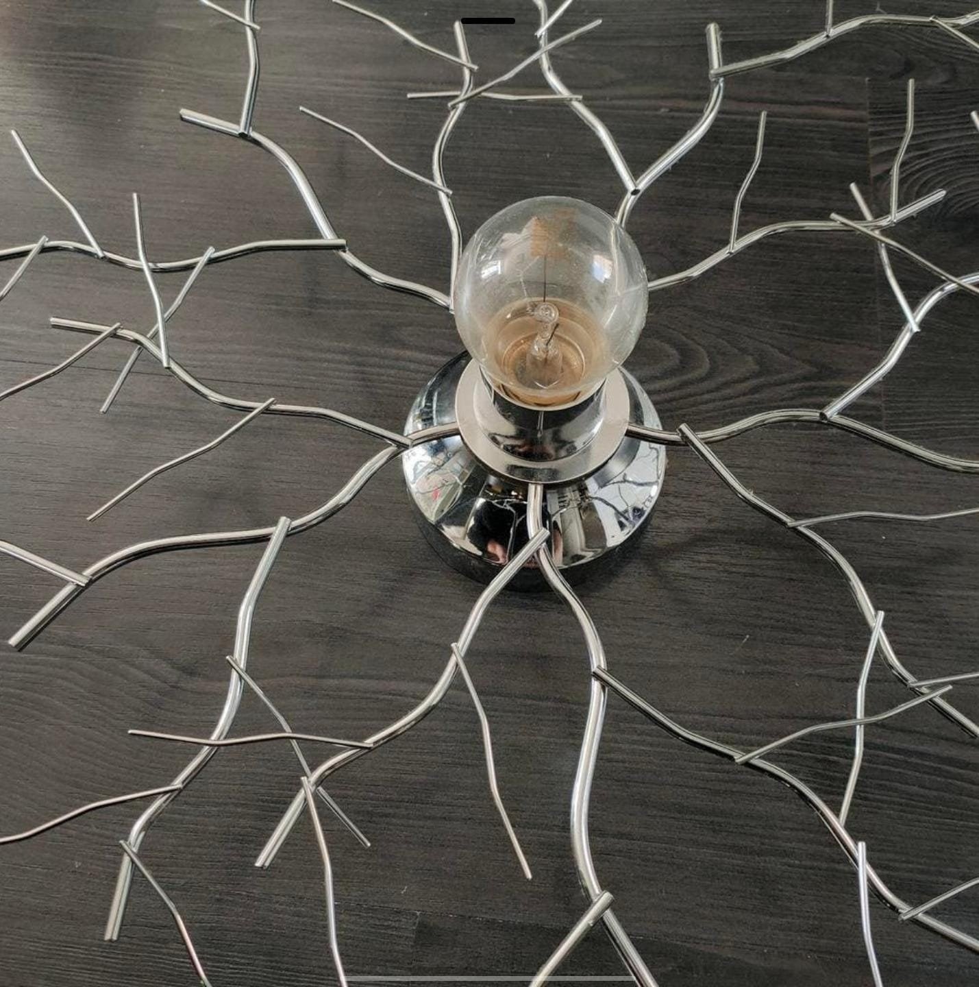 Plafonnière lamp takken zilver chroom, Huis en Inrichting, Ophalen of Verzenden
