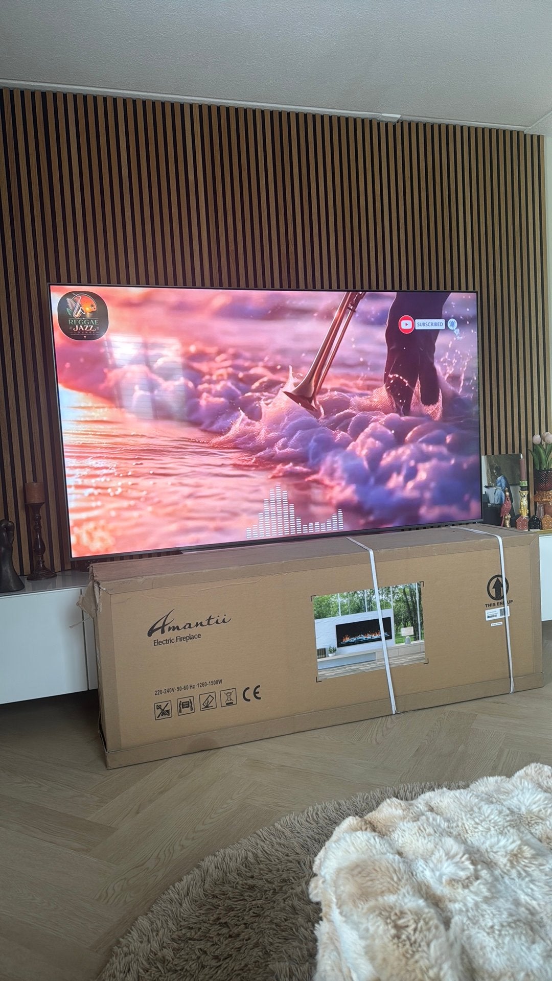 elektrische luxe/ sfeerhaard /amantii// 60 inch/18inch, Huis en Inrichting, Ophalen, Zo goed als nieuw, Vrijstaande haard, Houthaard