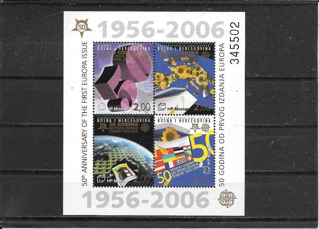 Bosnië Herzegovina Mostar 50 jaar Europazegels, Ophalen of Verzenden, Overige landen, Postfris