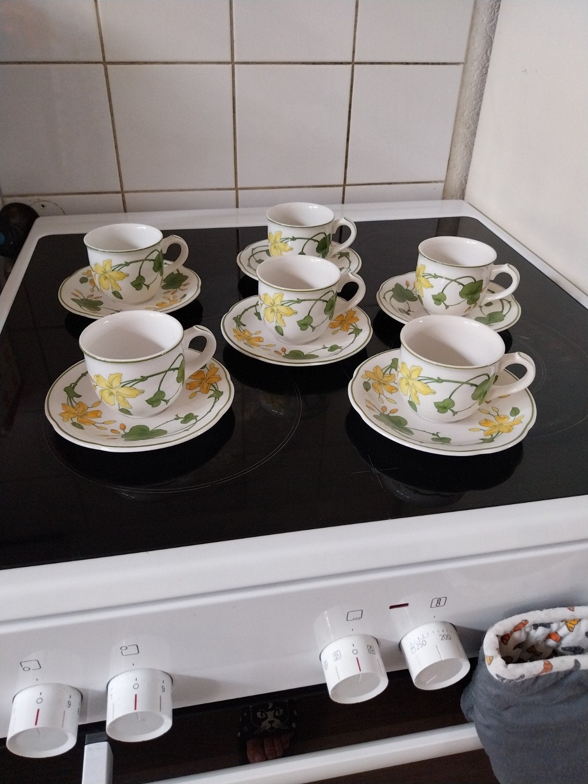 Villeroy a boch geranium koffiekopjes, Ophalen of Verzenden