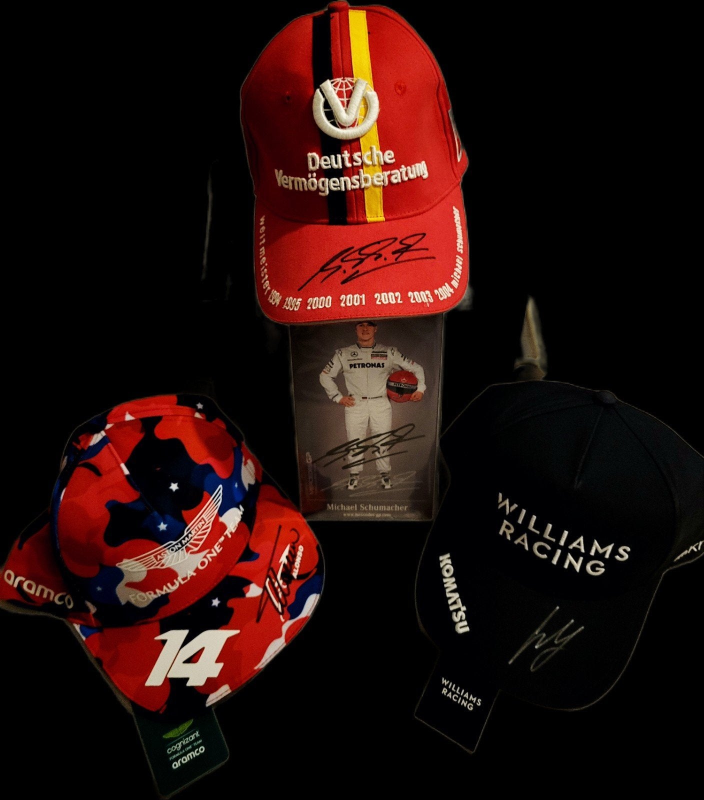 F1gesigneerde petten - Michael Schumacher, Alonso, Verzamelen, Ophalen of Verzenden, Nieuw