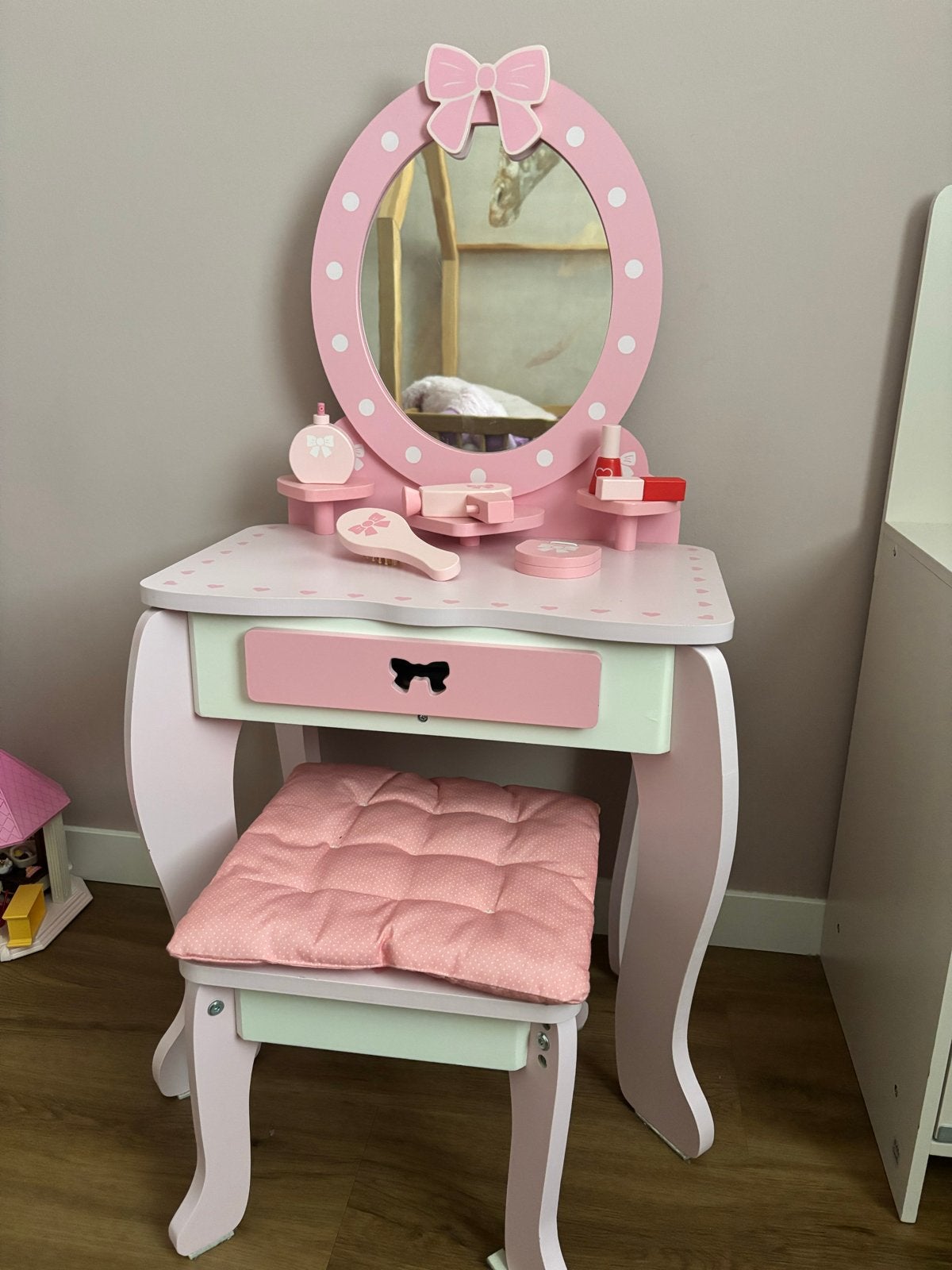 Prinsessen Kaptafel Roze met Krukje en Accessoires, Ophalen, Zo goed als nieuw, Meisje
