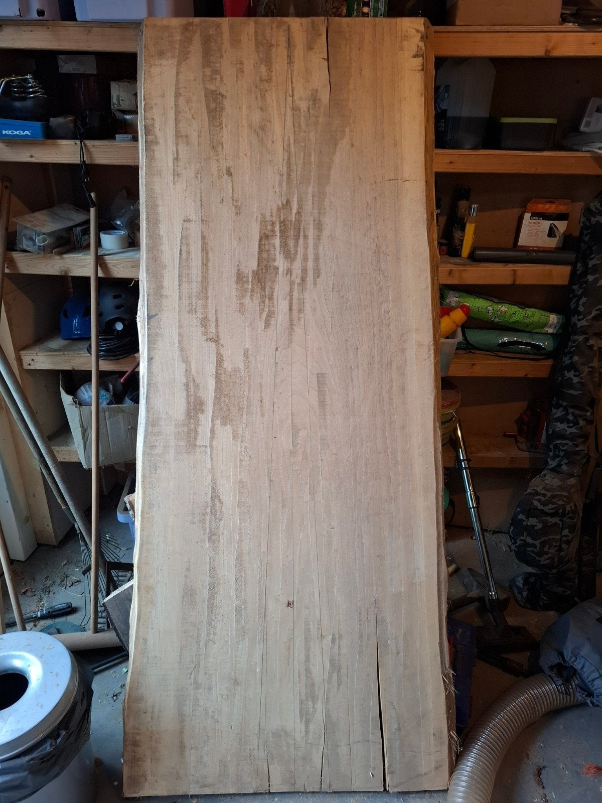 Massieve Eiken Plank - Onbewerkt Hout voor Projecten, Doe-het-zelf en Verbouw, Hout en Planken, Gebruikt, Ophalen of Verzenden