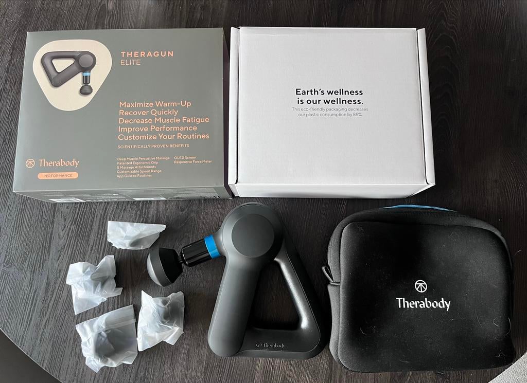 Therabody Theragun Elite Gen5 Percussie Massageapparaat, Sport en Fitness, Ophalen, Zo goed als nieuw, Apparaat