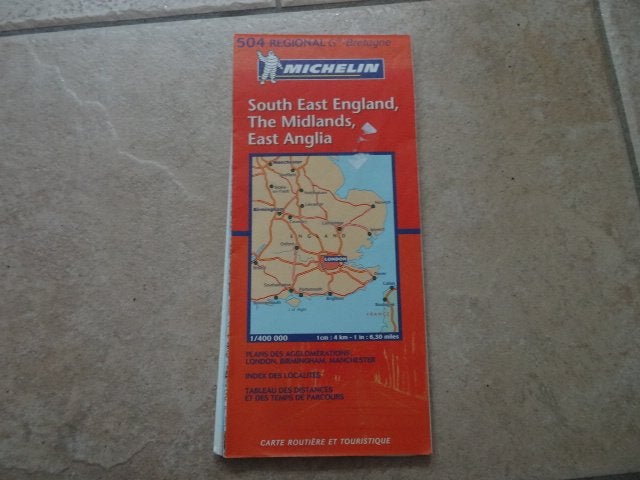 michelin wegenkaart 504 zuidoost Engeland, Midlands, Londen, Verenigd Koninkrijk, 2000 tot heden, Ophalen of Verzenden, Landkaart
