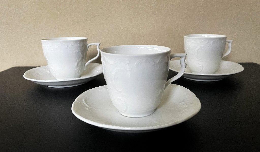 ROSENTHAL CLASSIC ROSE white, kop en schotel, Ophalen of Verzenden, Zo goed als nieuw, Overige stijlen, Kop(pen) en/of Schotel(s)