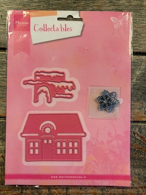 Marianne Design Collectables Col1327 huisje met sneeuw, Ophalen of Verzenden, Zo goed als nieuw, Kerst, Pons of Mal