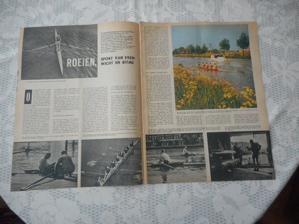 Roeien. Sport van evenwicht en ritme. 1960., Ophalen of Verzenden, 1960 tot 1980, Nederland, Knipsel(s)