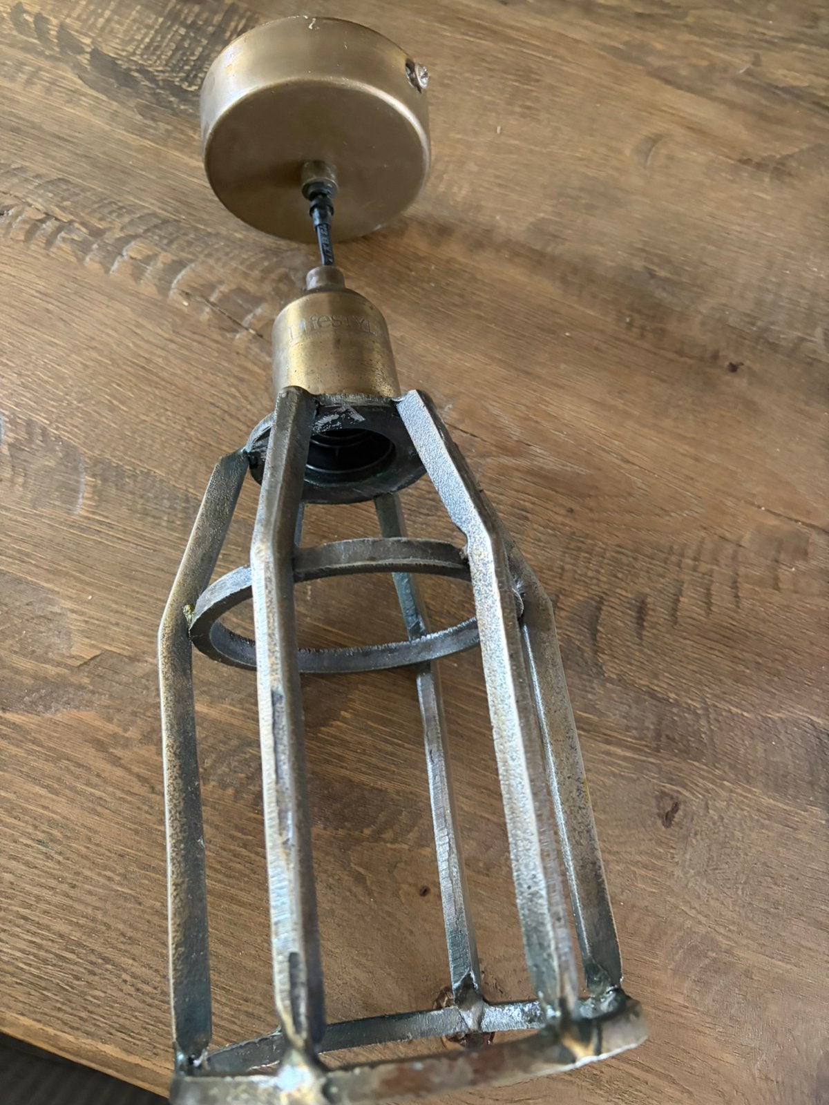 Plavon lamp smeedijzer, Overige typen, Zo goed als nieuw, Verstelbaar, Metaal