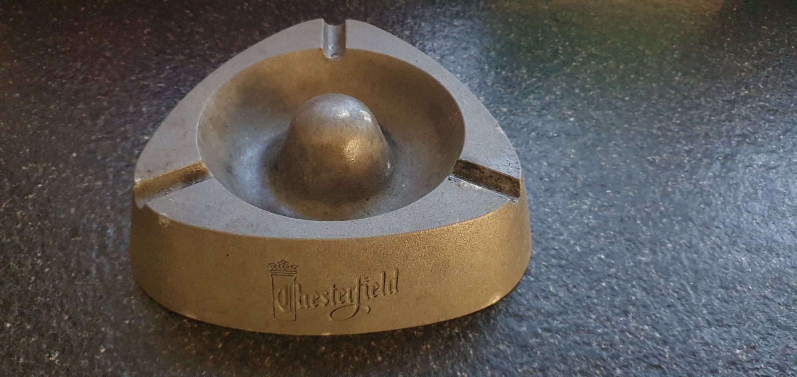 Vintage tinnen asbak Chesterfield, Verzamelen, Ophalen of Verzenden, Asbak