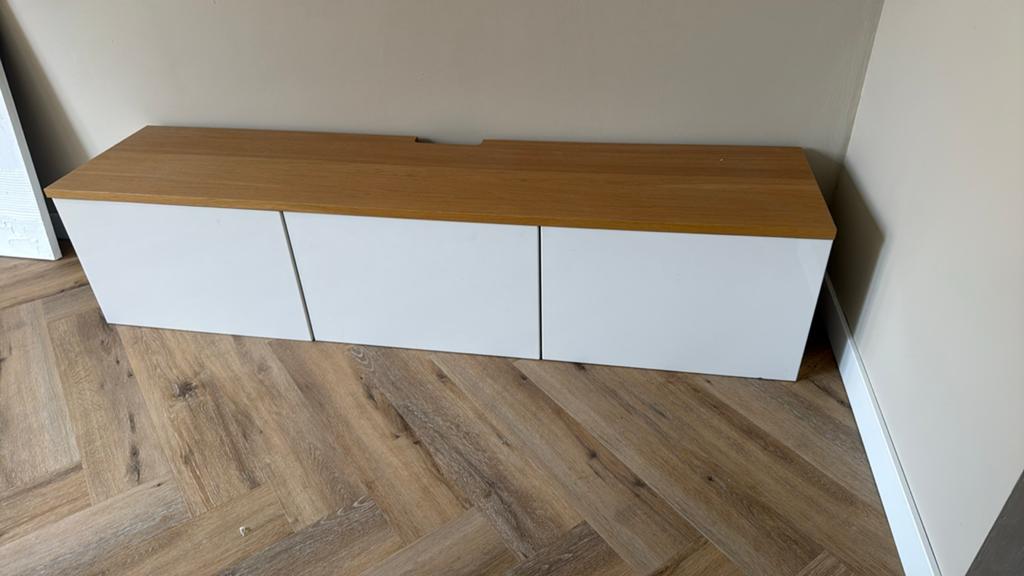 IKEA BESTÅ Bovenblad eiken 180x42 cm, Ophalen, 150 tot 200 cm, Zo goed als nieuw, Minder dan 100 cm