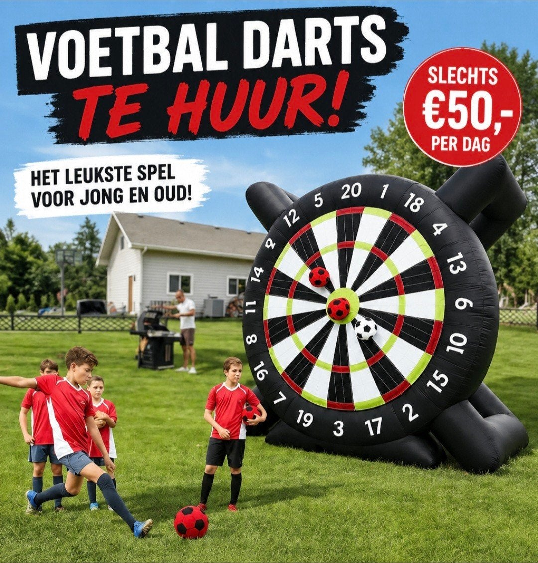 Opblaasbaar Voetbal Dartbord huren  €50, Ophalen, Nieuw, Verjaardag