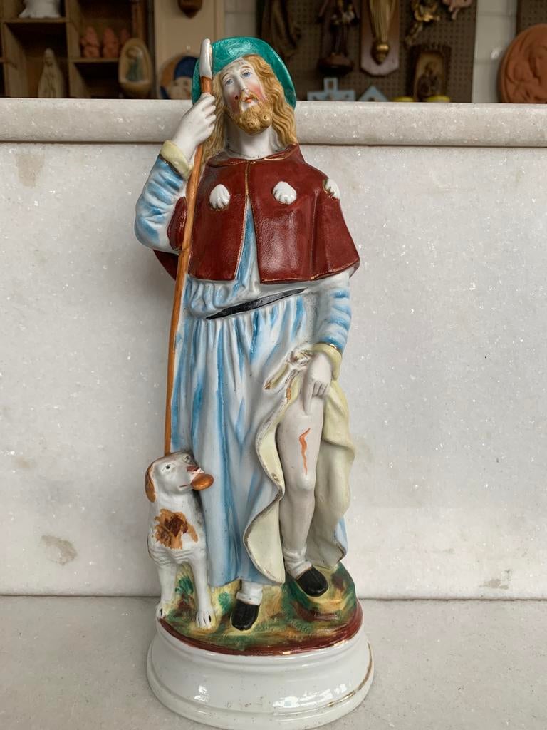 St. Rochus/ biscuit-porselein., Ophalen of Verzenden