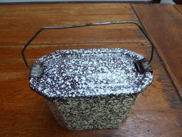 Antieke emaille lunchbox, Ophalen of Verzenden