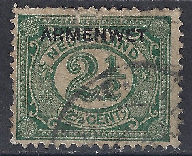 Nederland armenwet 4 geb 1913 ;  Dienstzegels voor 10% CW, Ophalen of Verzenden, T/m 1940, Gestempeld