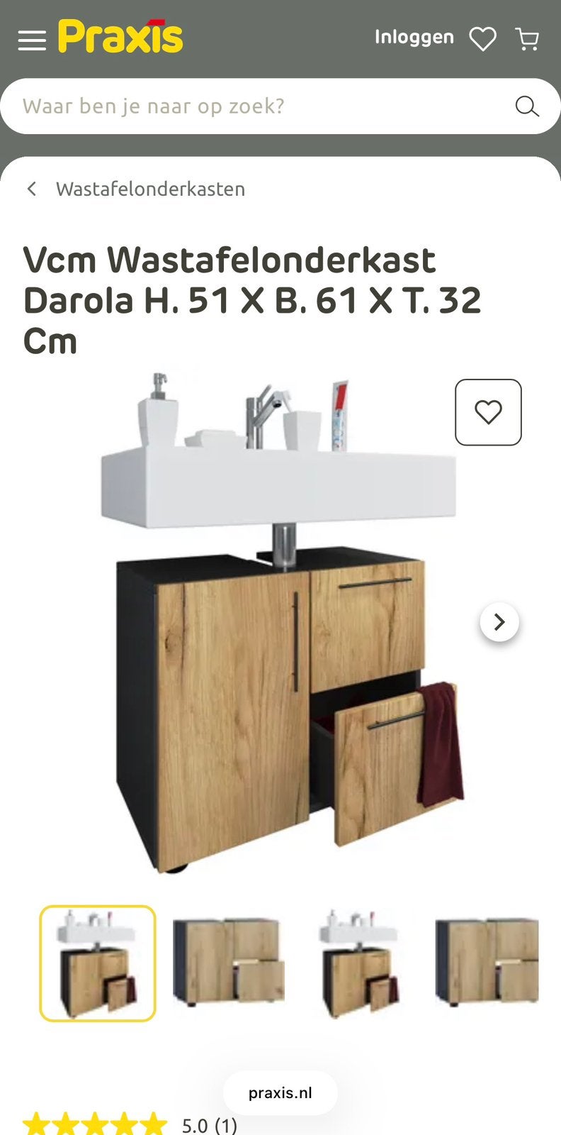 Badkamer kastjes Praxis, (Half)hoge kast, Minder dan 50 cm, Ophalen of Verzenden, Zo goed als nieuw