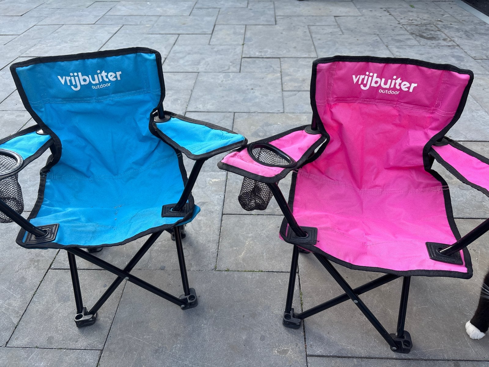 Vrijbuiter Outdoor Kinder Campingstoelen - Blauw & Roze, Ophalen, Gebruikt