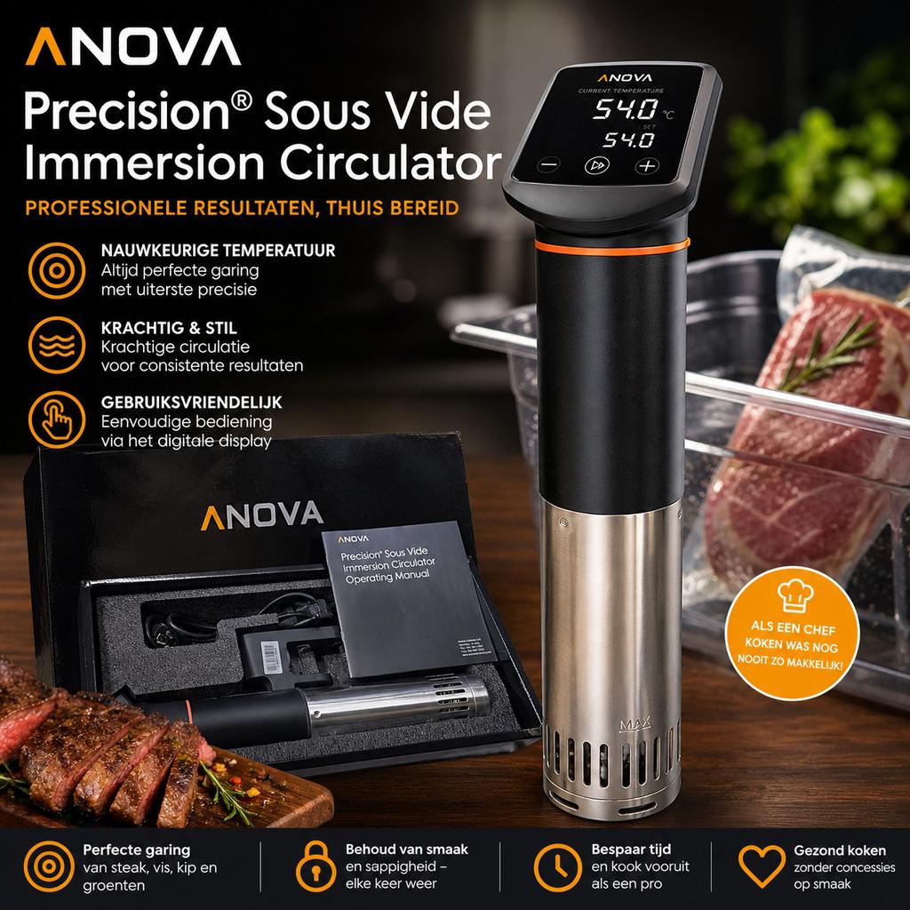 Anova Culinary Sous Vide Precision Cooker – 1300W EU model, Anova, Ophalen of Verzenden, Anova, Nieuw