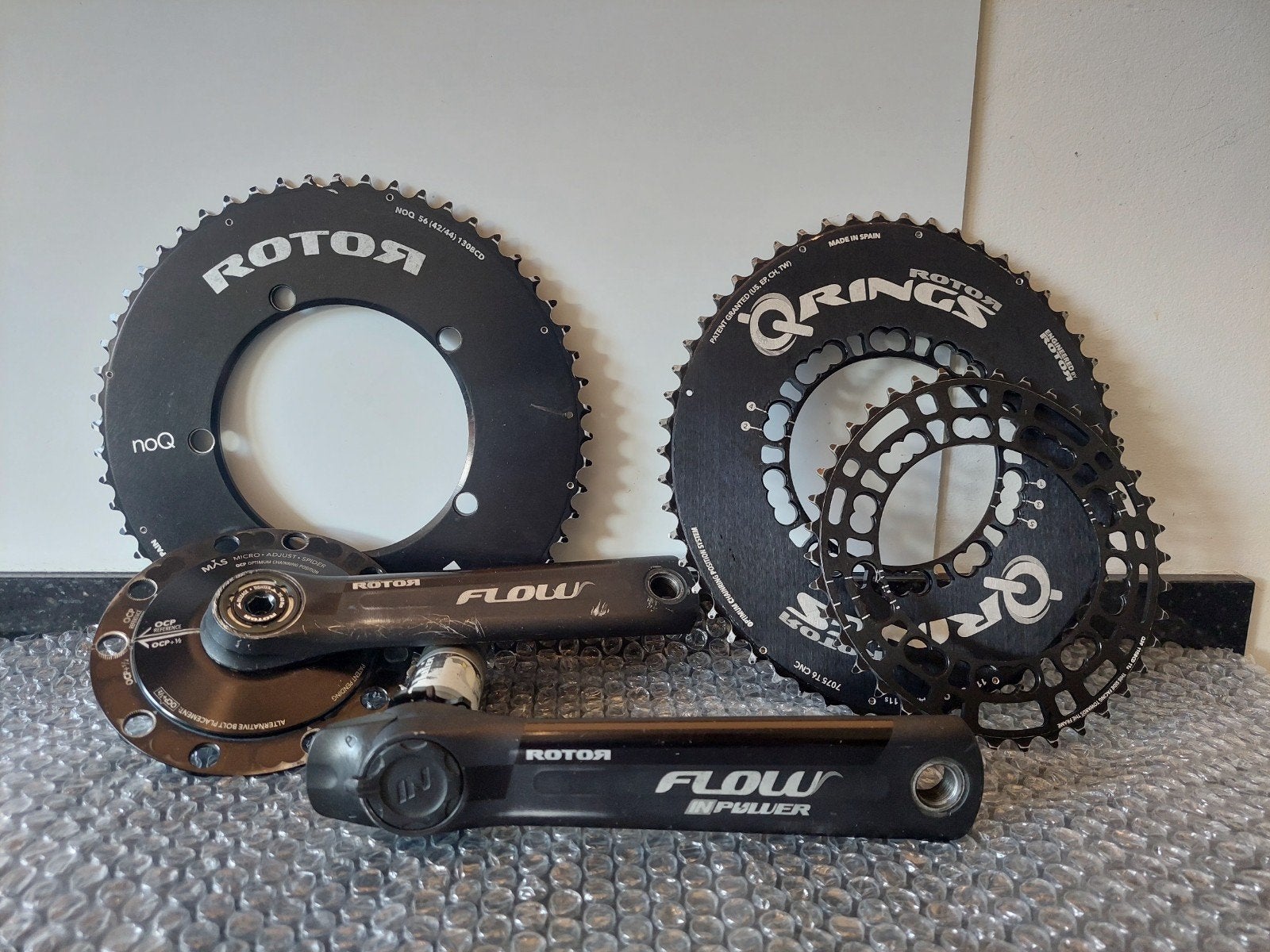 Rotor Flow Powermeter Crankstel 110BCD - 52/36 NoQ / 53/39 Q, Crankstel of Pedalen, Gebruikt, Racefiets, Ophalen of Verzenden