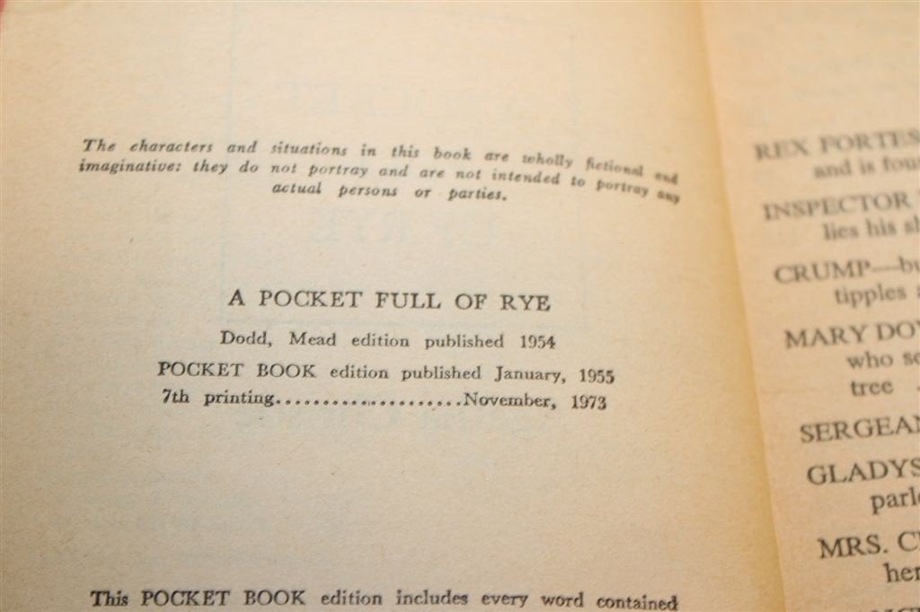 A Pocket Full of Rye — Agatha Christie, Miss Marple 1973, Ophalen of Verzenden, Gelezen