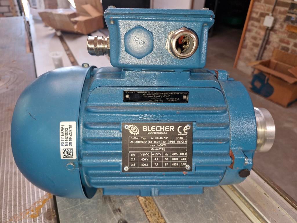Blecher Elektromotor 3,8kW 87Hz - Gebruikt, Goede Staat, Ophalen