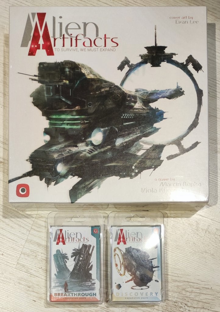 Alien Artifects + 2 uitbreidingen, Een of twee spelers, Ophalen of Verzenden, Nieuw, Portal Games