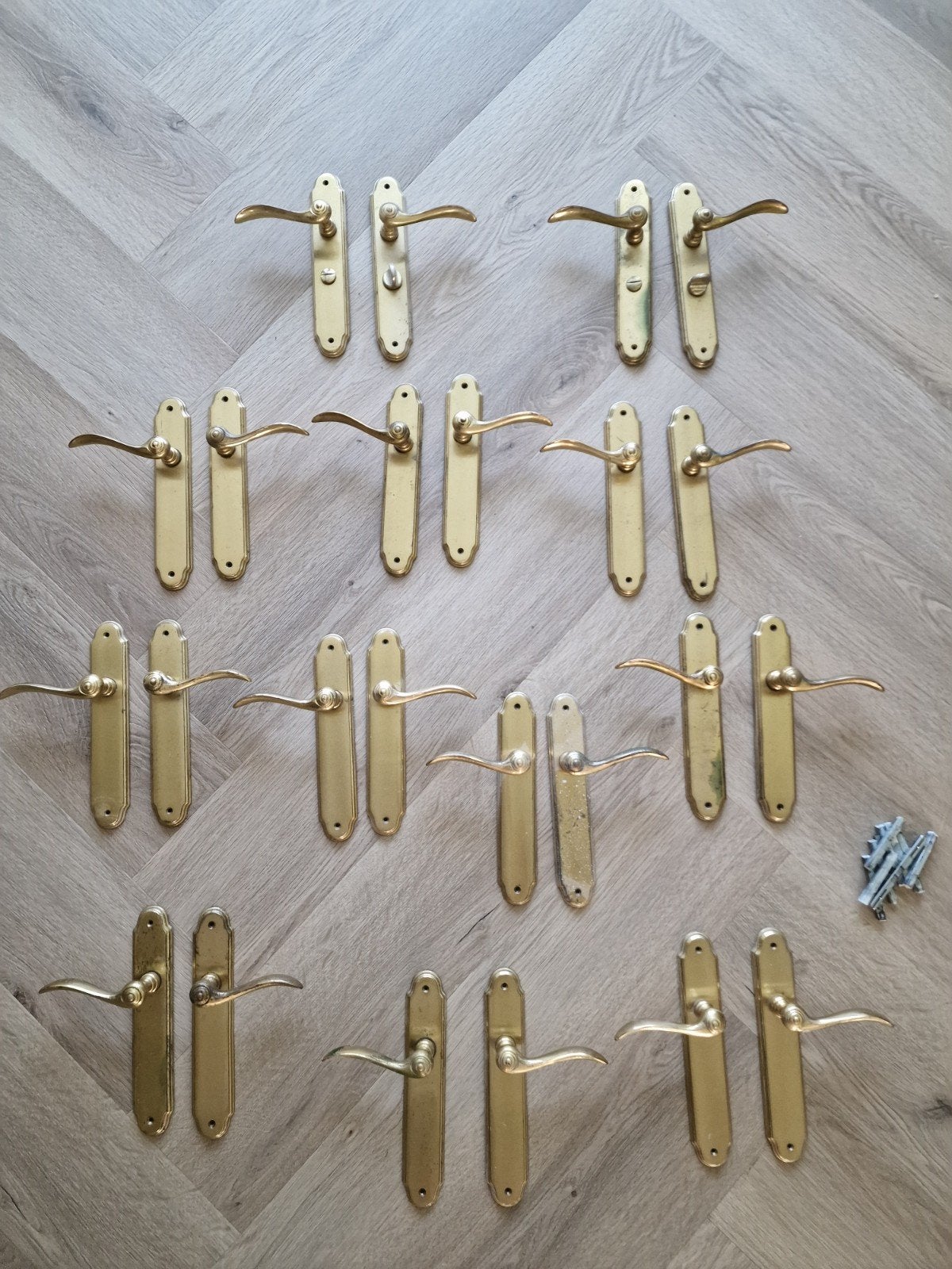 12 stuks deurklinken deurbeslag 2  voor wc/badkamer, Ophalen, Koper of Messing, Klink of Kruk