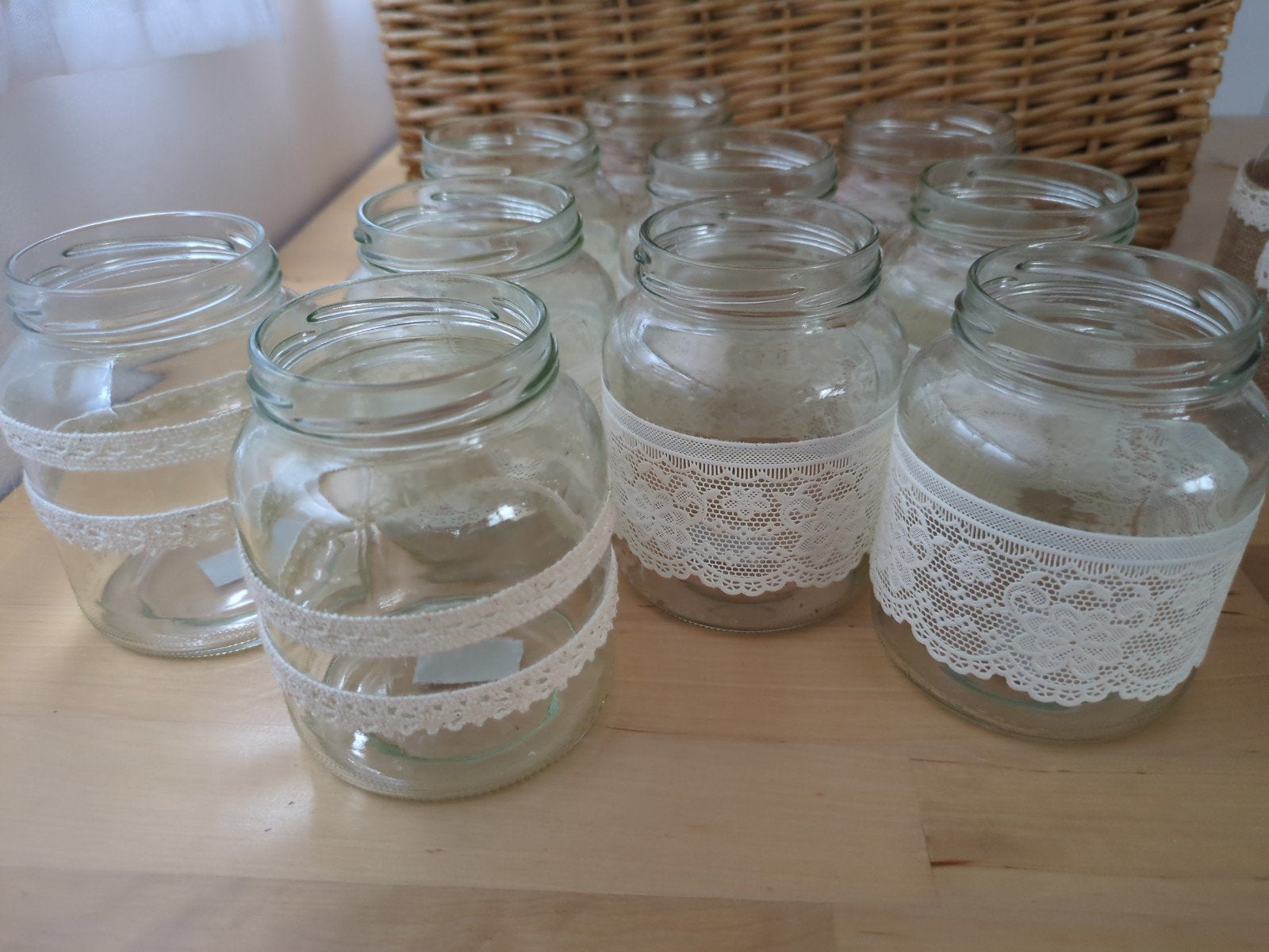 10 Bruiloft Glaasjes met Kant, Ophalen, Versiering, Geboorte of Huwelijk