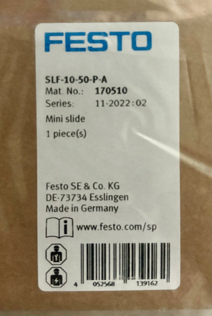 FESTO - Minislede - Mini slede - SLF-10-50-P-A - 170510, Ophalen of Verzenden, Nieuw