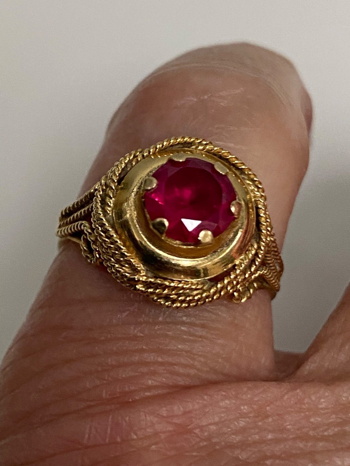 50-60 jaren geel gouden ring 750-18 karaat, Verzenden, Goud, Ring