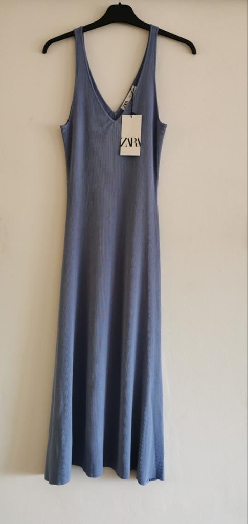 ZARA lange ribjurk mt. S/M, Kleding | Dames, Jurken, Verzenden, Zara, Paars, Nieuw