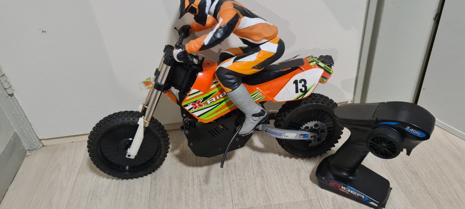 RC Crossmotor X-Rider met afstandsbediening, Elektro, Gebruikt, Auto offroad, Ophalen of Verzenden