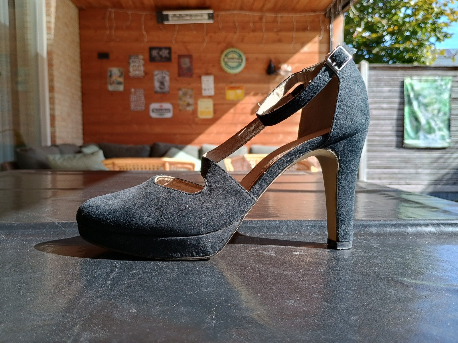 Zwarte suède hakken met enkelbandje, Pumps, Zwart, Ophalen of Verzenden, S.Oliver
