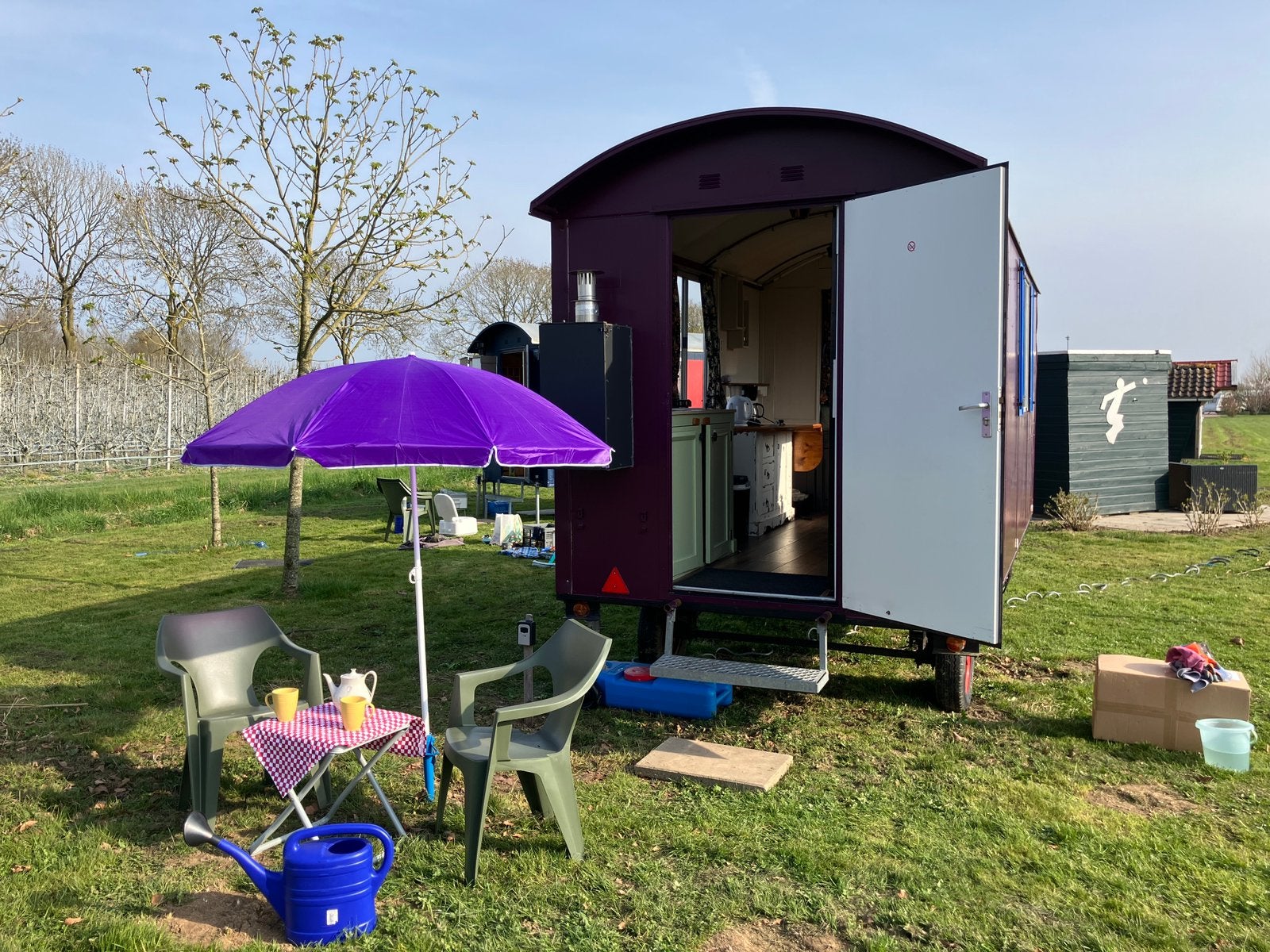 Direct Gebruiksklare Pipowagen - Compleet Ingericht, Tuin en Terras, Tuinhuizen, Ophalen, 3 ramen of meer, Overige typen, Metaal