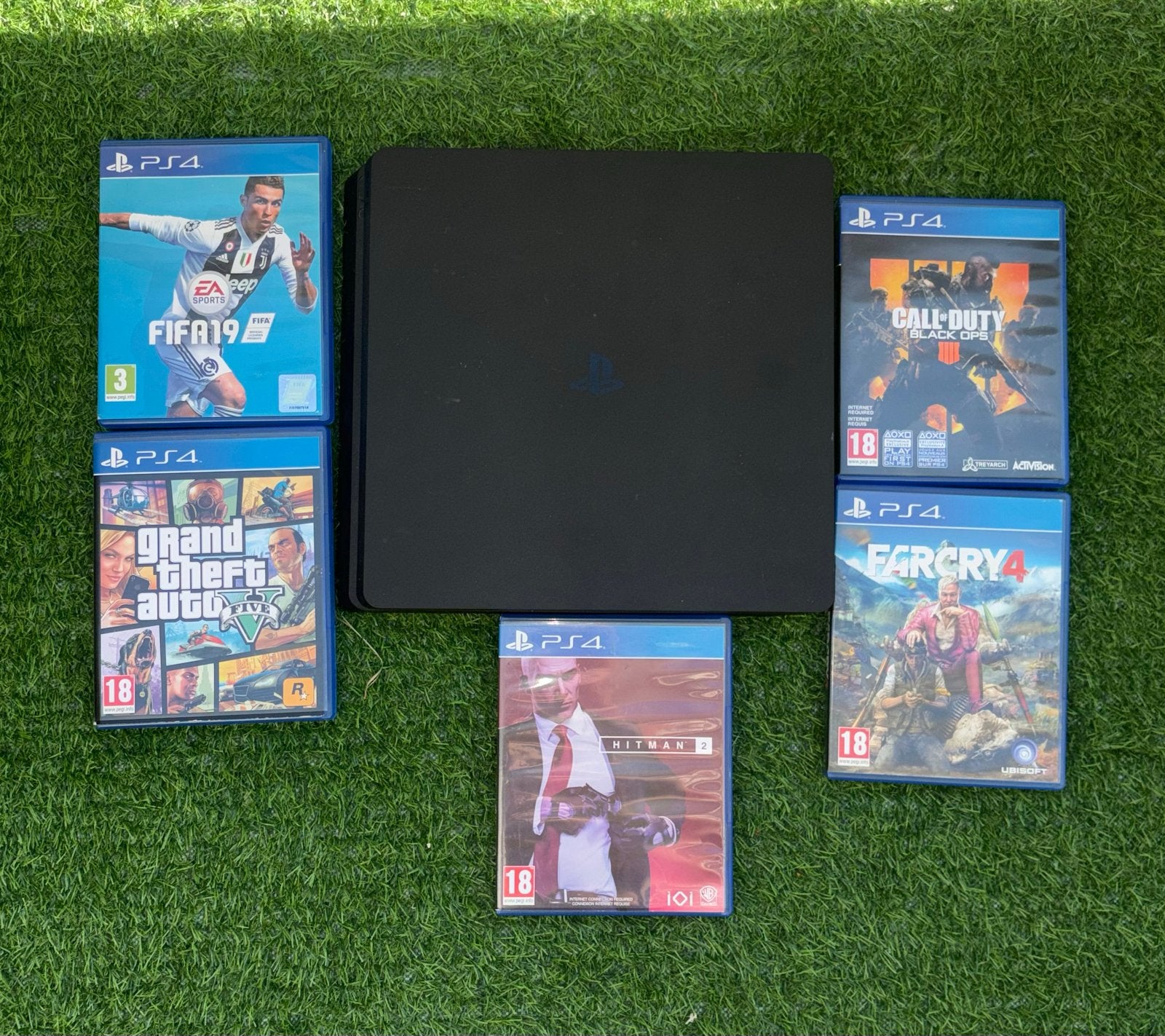Playstation 4 Slim met games - Wordt warm na lang spelen, Spelcomputers en Games, Ophalen, Zonder controller, Slim, Gebruikt