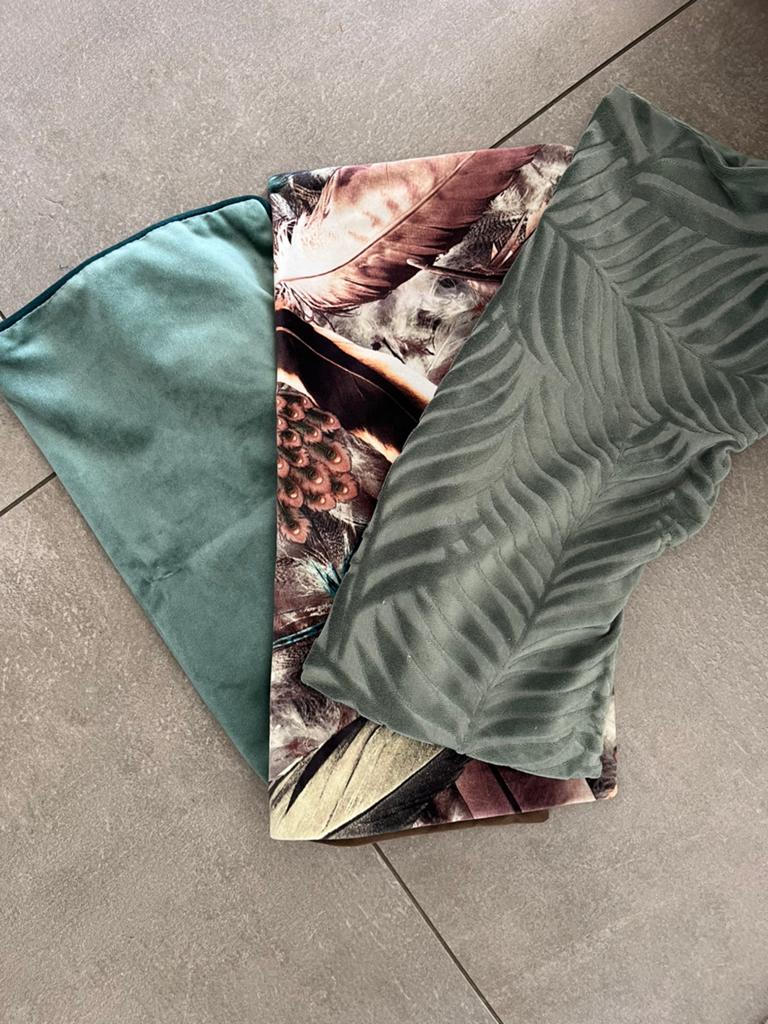 3 leuke kussenhoesjes blauw bruin, Ophalen of Verzenden, Blauw, Vierkant