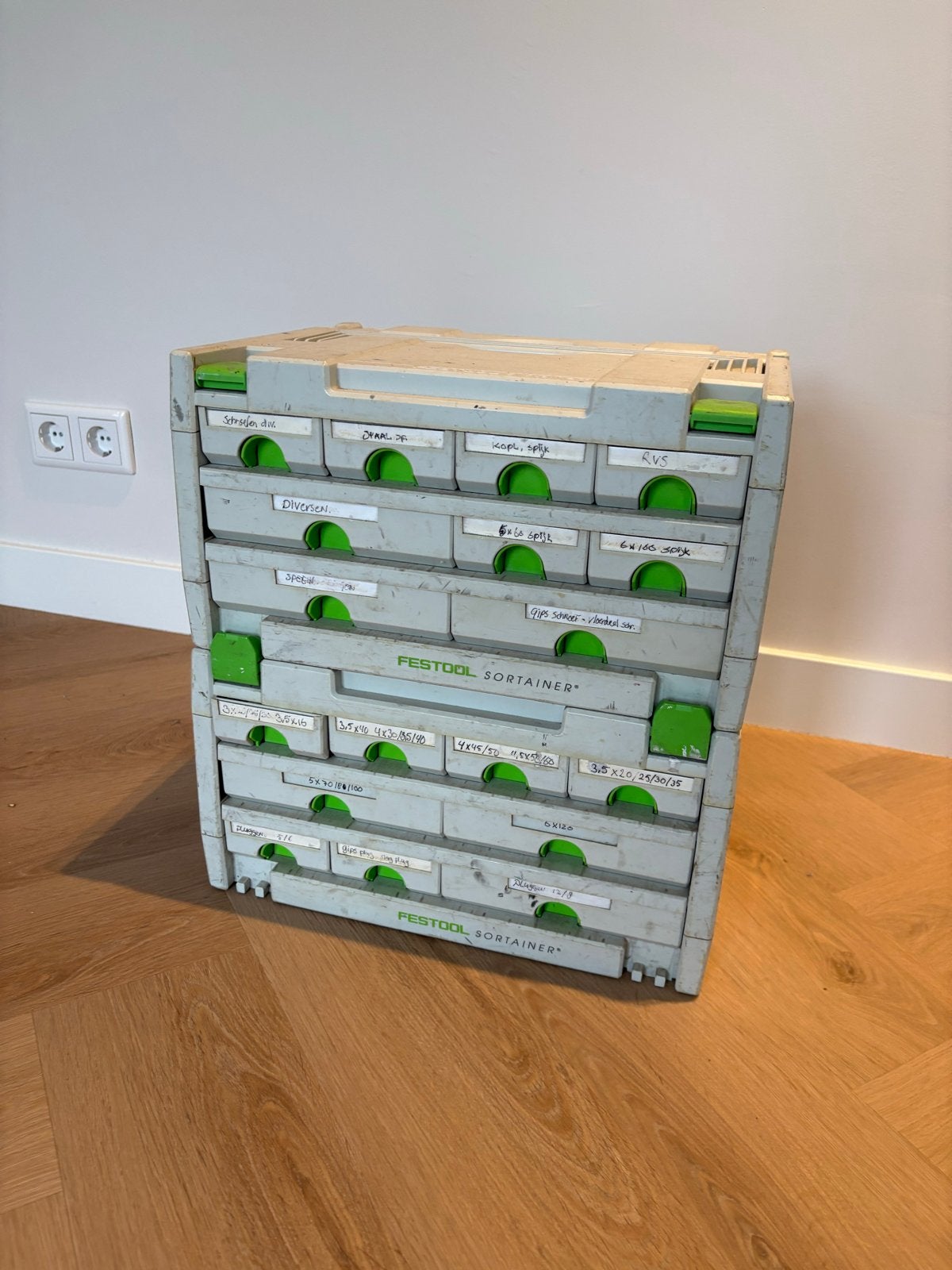 2x Festool Systainer Sortainer - Gebruikt, Goede Staat, Ophalen, Gebruikt, Gereedschapsopslag, Festool