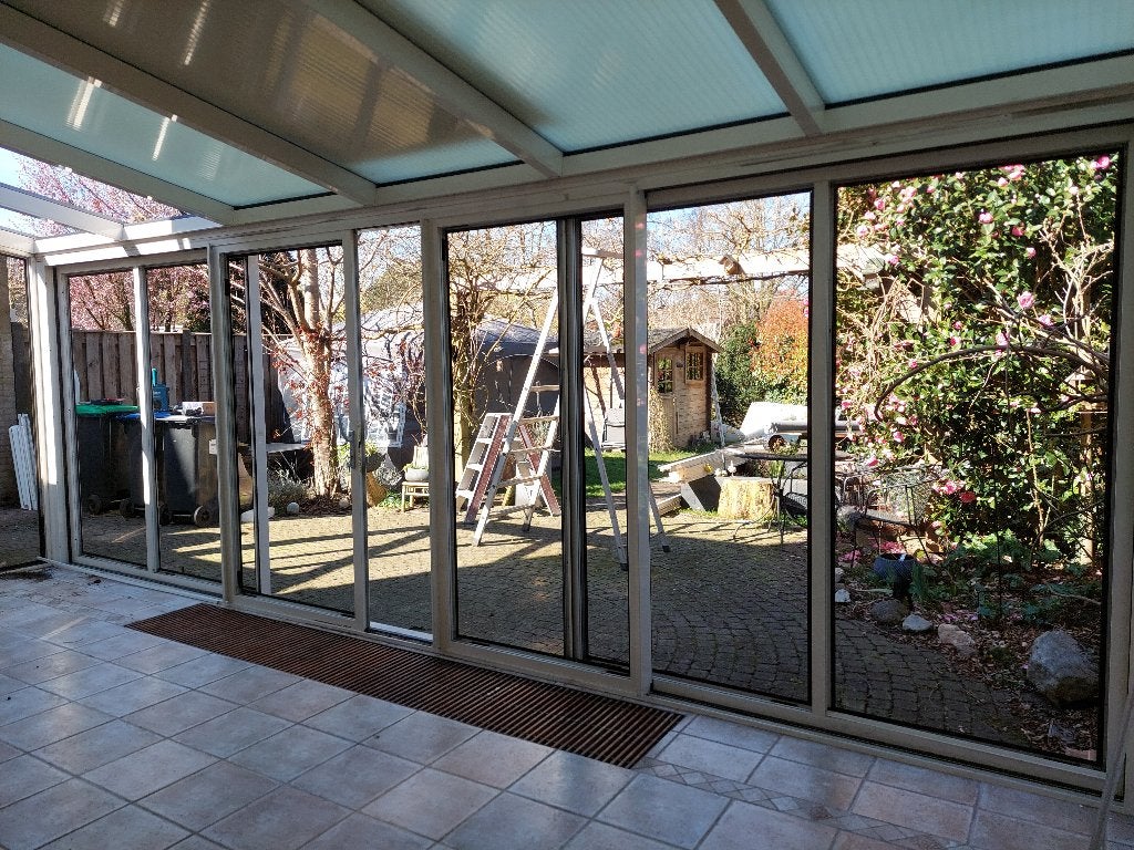 Aluminium schuifpui (wit) 6,5 m., Doe-het-zelf en Verbouw, Ophalen, 225 cm of meer, Aluminium, Zo goed als nieuw